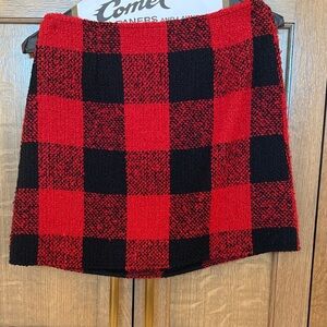 Forever 21 Red and Black Checkered Mini Skirt